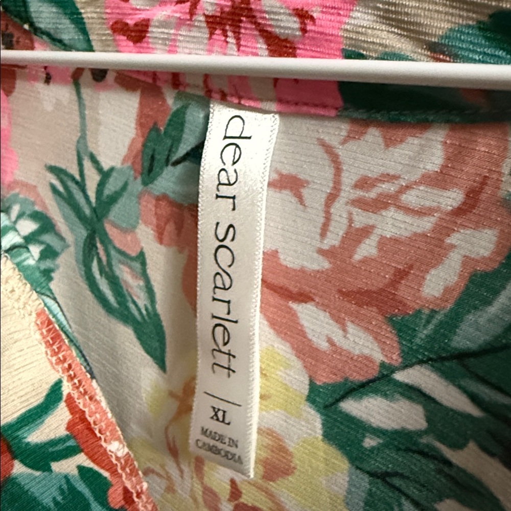 Floral V-Neck Blouse - Multicolor Size XL - Picture 2 of 3